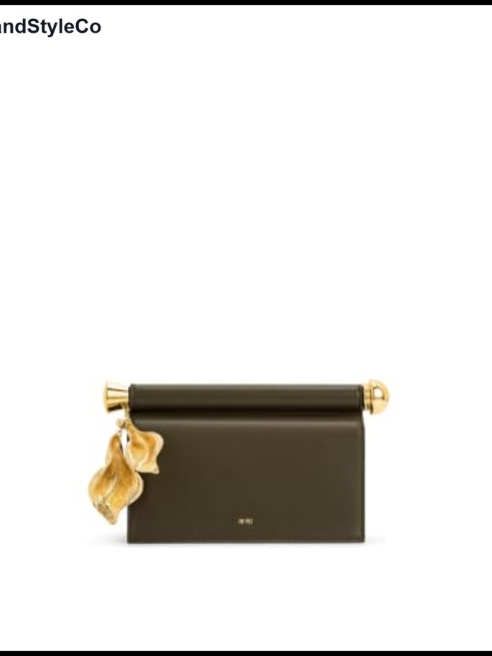 Vegan Leather Clutch Metal Pendant Embellished Evening Bag